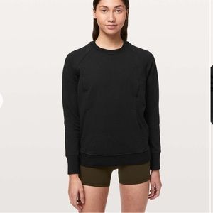 Black Lululemon Scuba Crew Pullover size 6